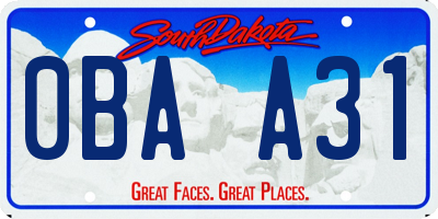 SD license plate 0BAA31
