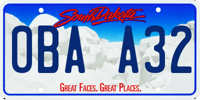 SD license plate 0BAA32