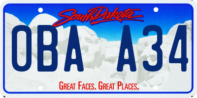 SD license plate 0BAA34