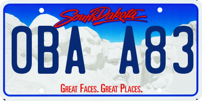 SD license plate 0BAA83