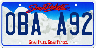 SD license plate 0BAA92