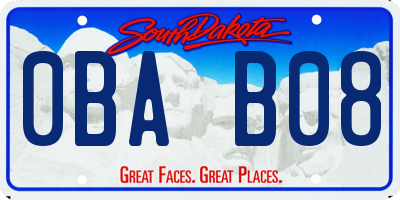 SD license plate 0BAB08