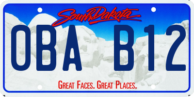 SD license plate 0BAB12