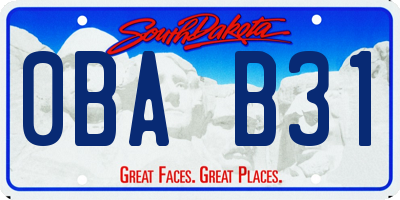 SD license plate 0BAB31