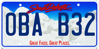 SD license plate 0BAB32