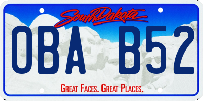 SD license plate 0BAB52