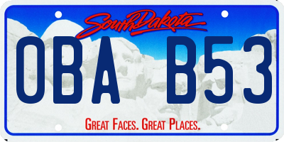 SD license plate 0BAB53