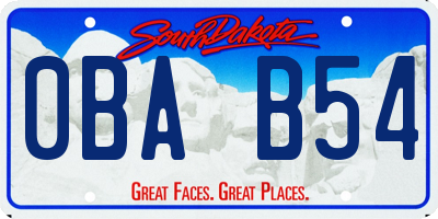 SD license plate 0BAB54