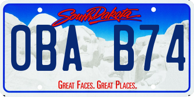 SD license plate 0BAB74