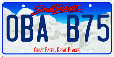 SD license plate 0BAB75