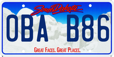 SD license plate 0BAB86