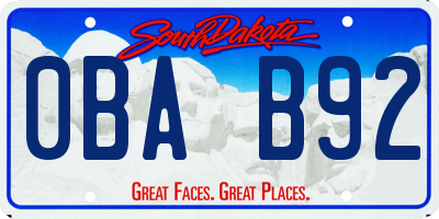 SD license plate 0BAB92