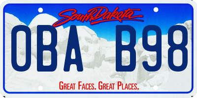 SD license plate 0BAB98