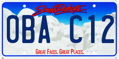 SD license plate 0BAC12
