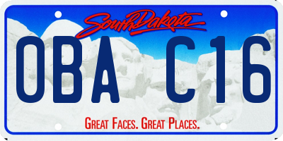 SD license plate 0BAC16