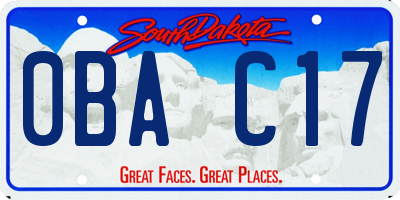 SD license plate 0BAC17