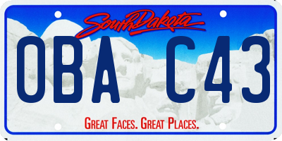SD license plate 0BAC43