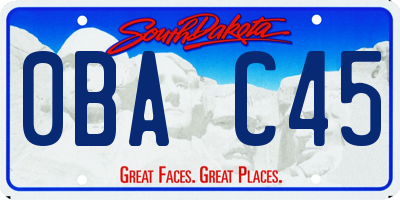 SD license plate 0BAC45