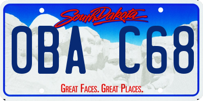 SD license plate 0BAC68