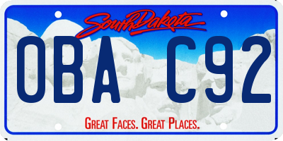 SD license plate 0BAC92