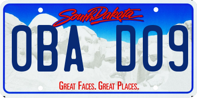 SD license plate 0BAD09
