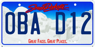 SD license plate 0BAD12