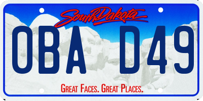 SD license plate 0BAD49