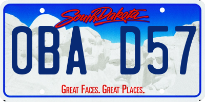 SD license plate 0BAD57