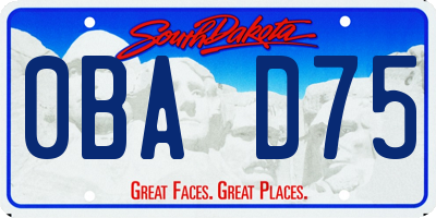 SD license plate 0BAD75