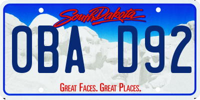 SD license plate 0BAD92