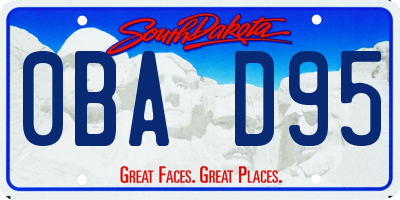 SD license plate 0BAD95