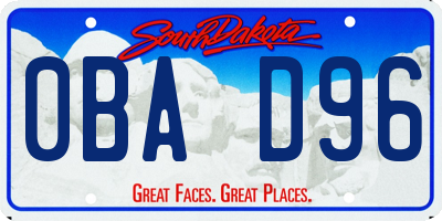 SD license plate 0BAD96