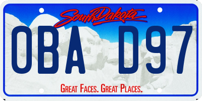 SD license plate 0BAD97