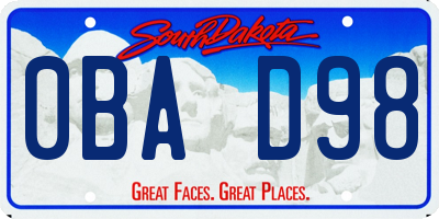 SD license plate 0BAD98