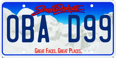 SD license plate 0BAD99
