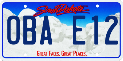 SD license plate 0BAE12