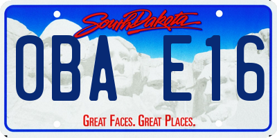 SD license plate 0BAE16