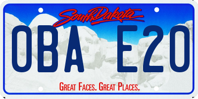 SD license plate 0BAE20