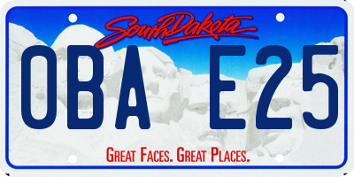 SD license plate 0BAE25