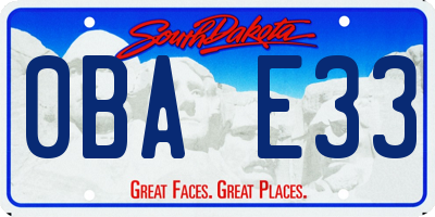 SD license plate 0BAE33