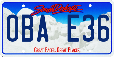 SD license plate 0BAE36