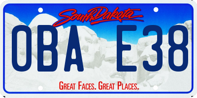 SD license plate 0BAE38