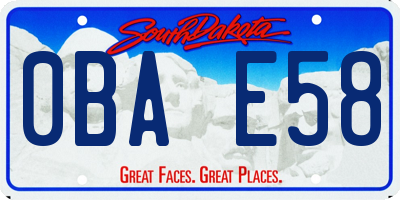SD license plate 0BAE58