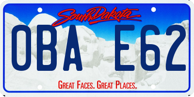 SD license plate 0BAE62