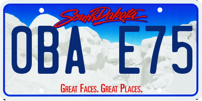 SD license plate 0BAE75
