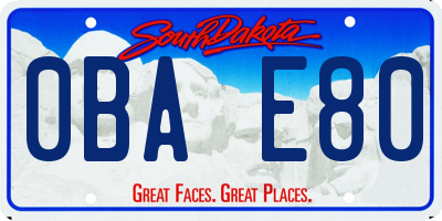 SD license plate 0BAE80