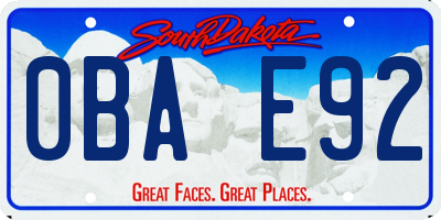 SD license plate 0BAE92