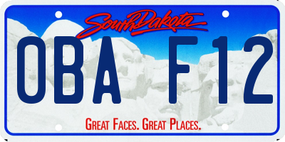 SD license plate 0BAF12