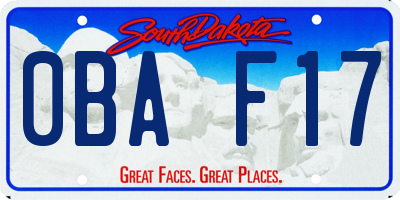 SD license plate 0BAF17