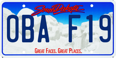 SD license plate 0BAF19